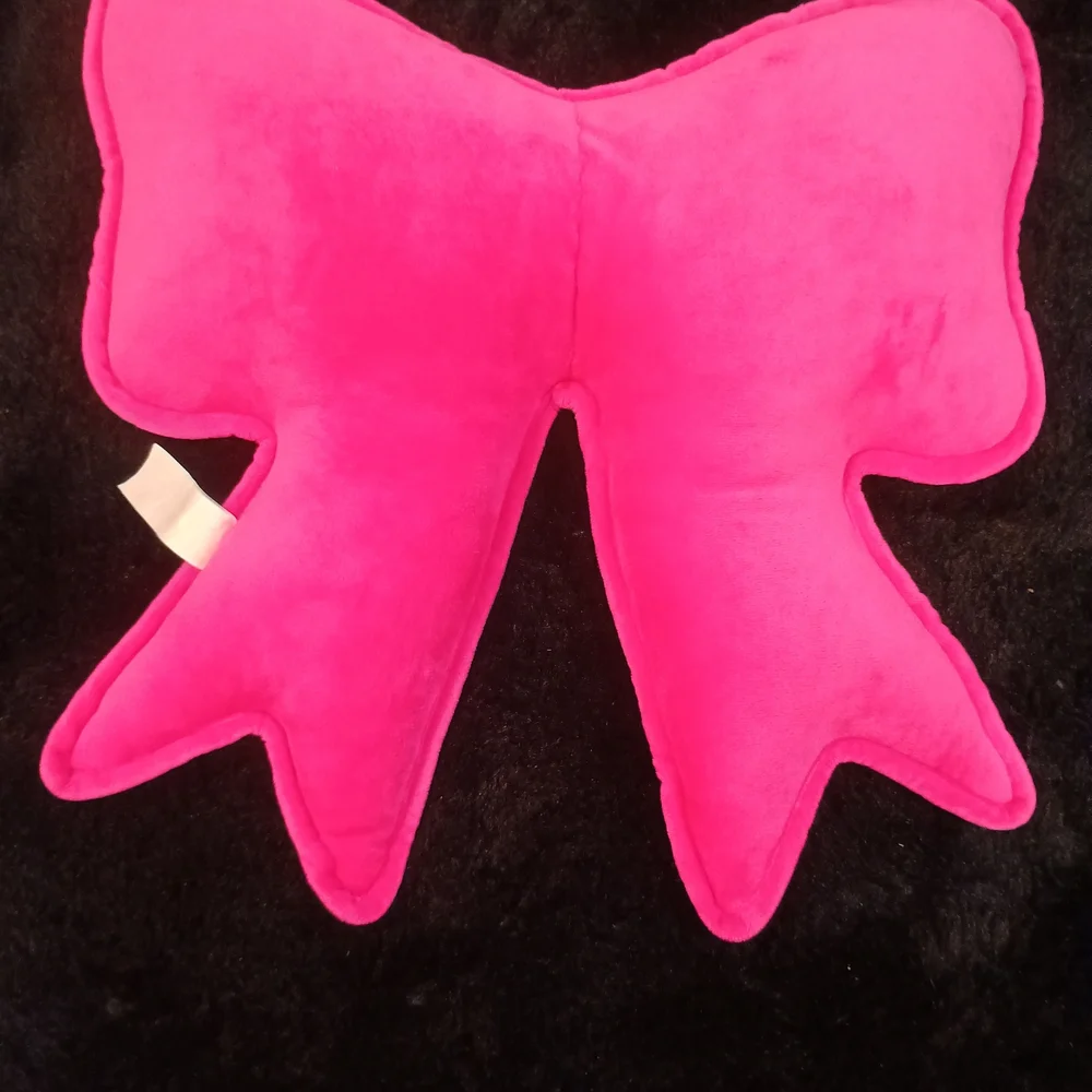 New Bow Getter Hot Pink Weighted Sherpa Bow Decorative Pillow Size 15x14